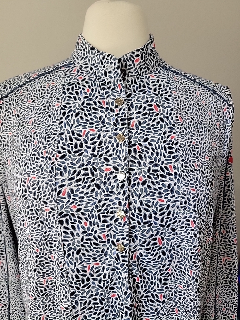 Fairway & Greene Long-Sleeve Golf Dress Print Quarter Button Packets Size XL EUC - Picture 2 of 15